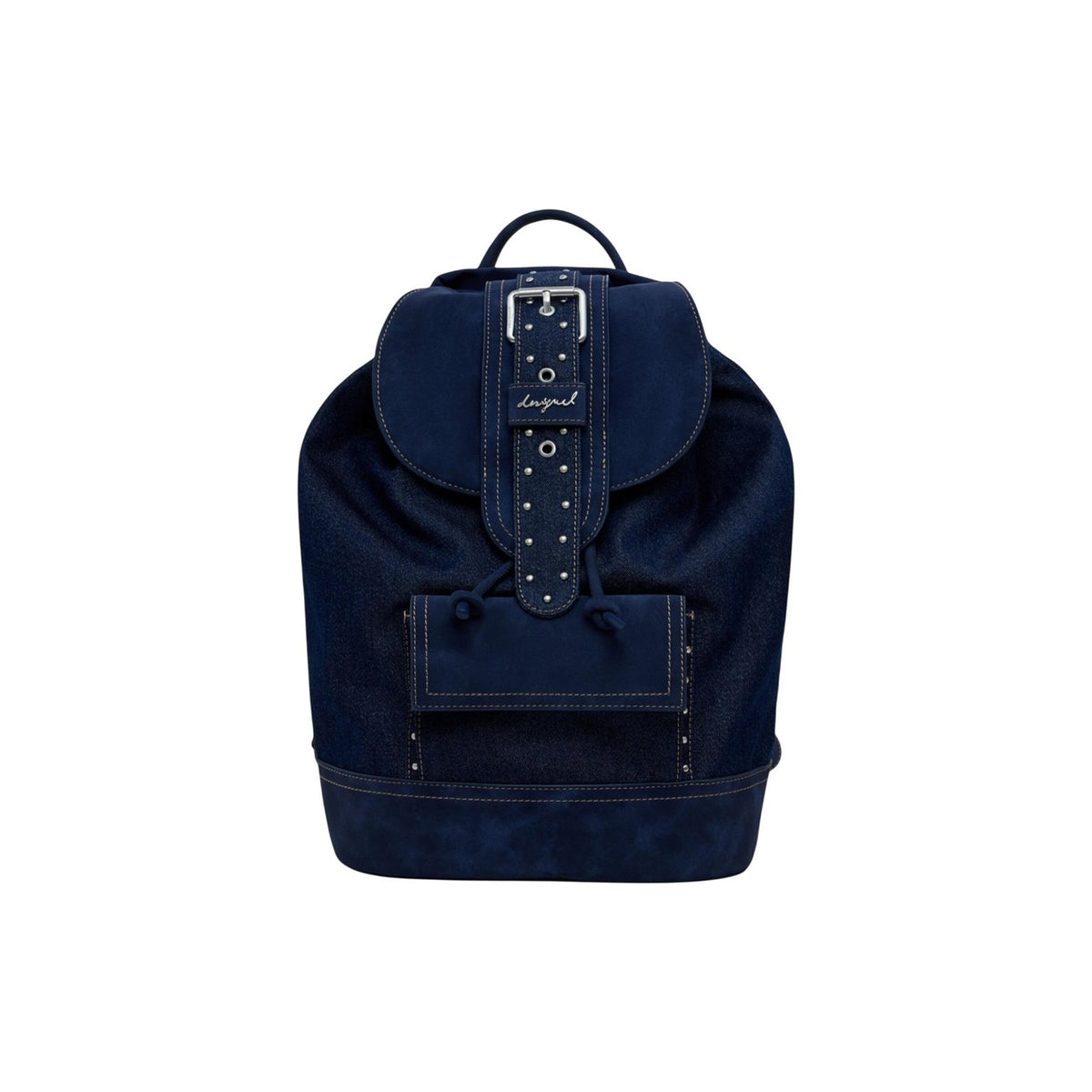 Image 1 : Sac à dos Desigual femme bleu marine bimatière avec denim et finitions cloutées — delvale