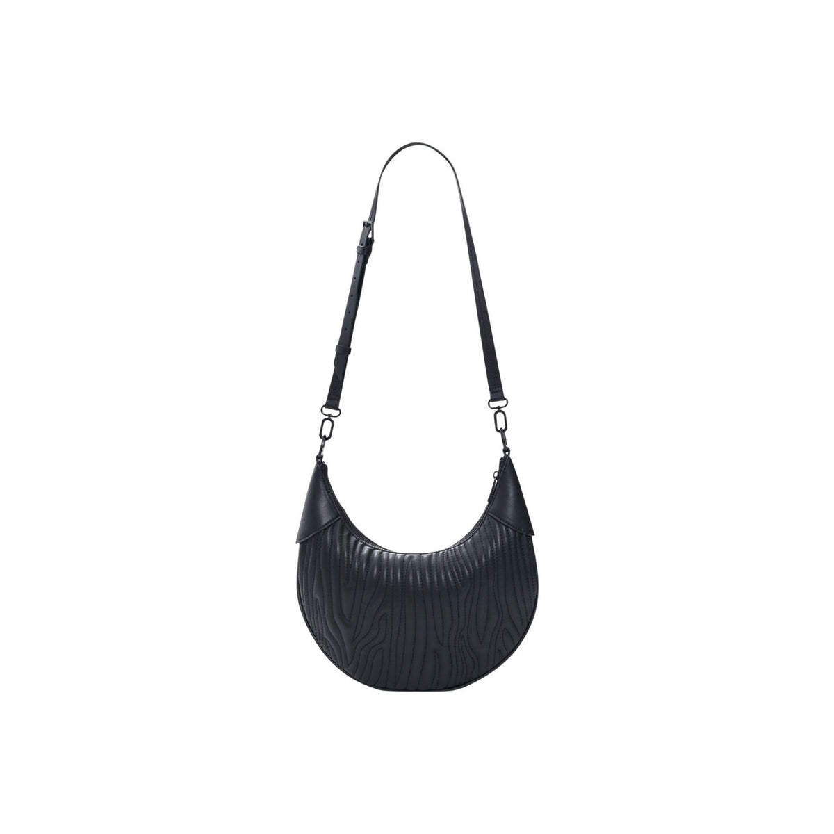 Image 3 : Vue d'ensemble sac hobo Desigual noir détails liège anse sculptée — delvale