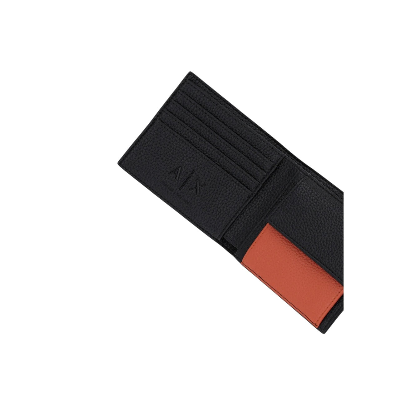 Portefeuille Armani Exchange ouvert — compartiments internes et poches intérieures