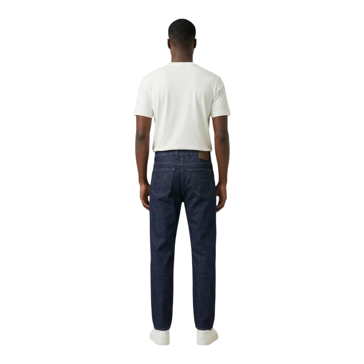 Image 2 : Détail du jean Jeckerson homme denim bleu brut avec grandes poches cargo frontales et fermeture zip et bouton — Delvale