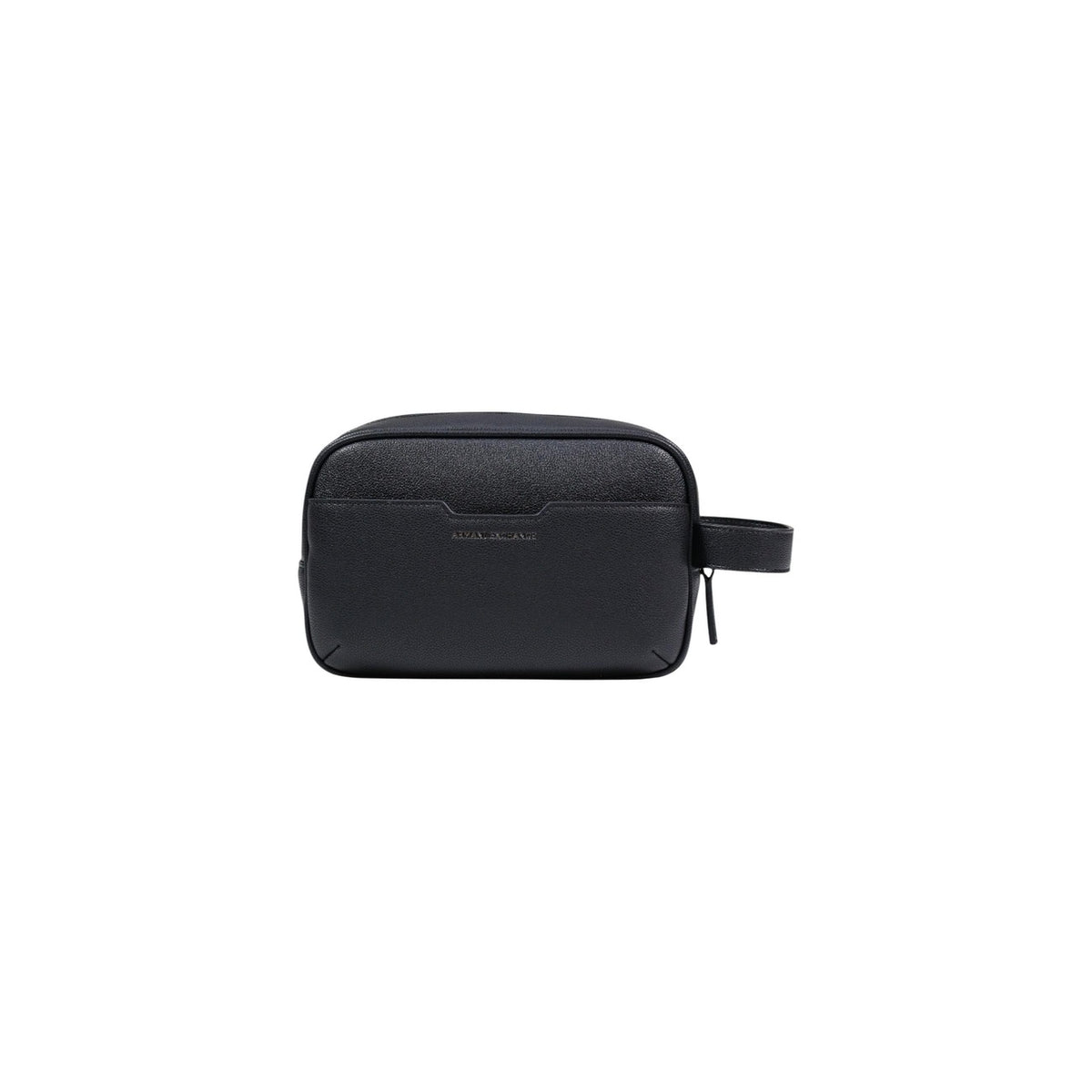Image 1 : Pochette de toilette Armani Exchange homme en matière grainée noire avec dragonne et inscription ton sur ton — Delvale
