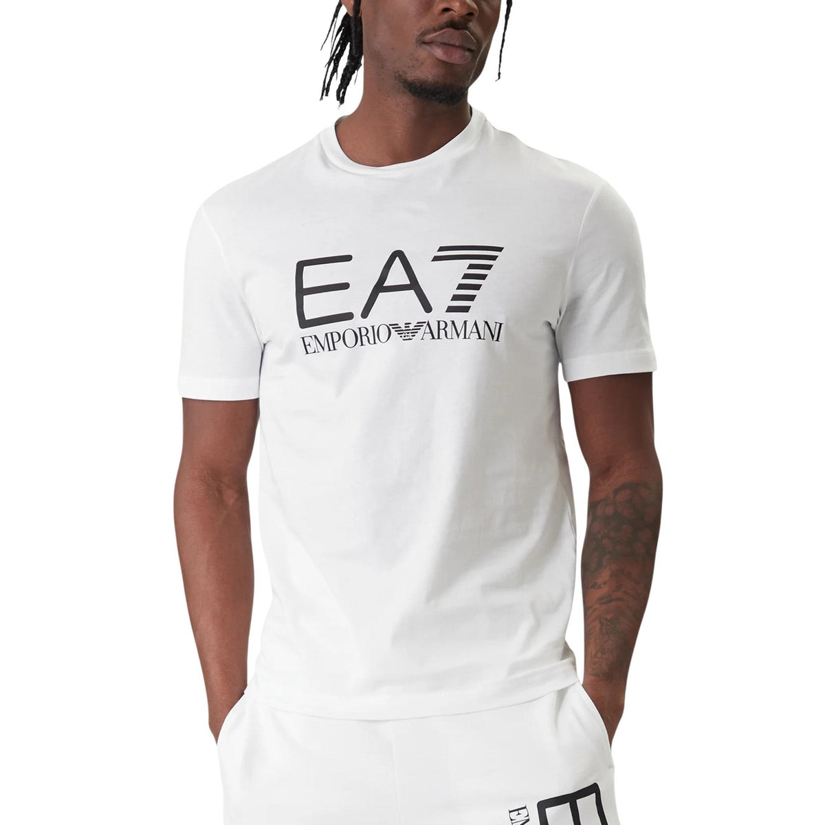 Image 4 : Col rond du t-shirt EA7 homme noir, finition soignée — Delvale