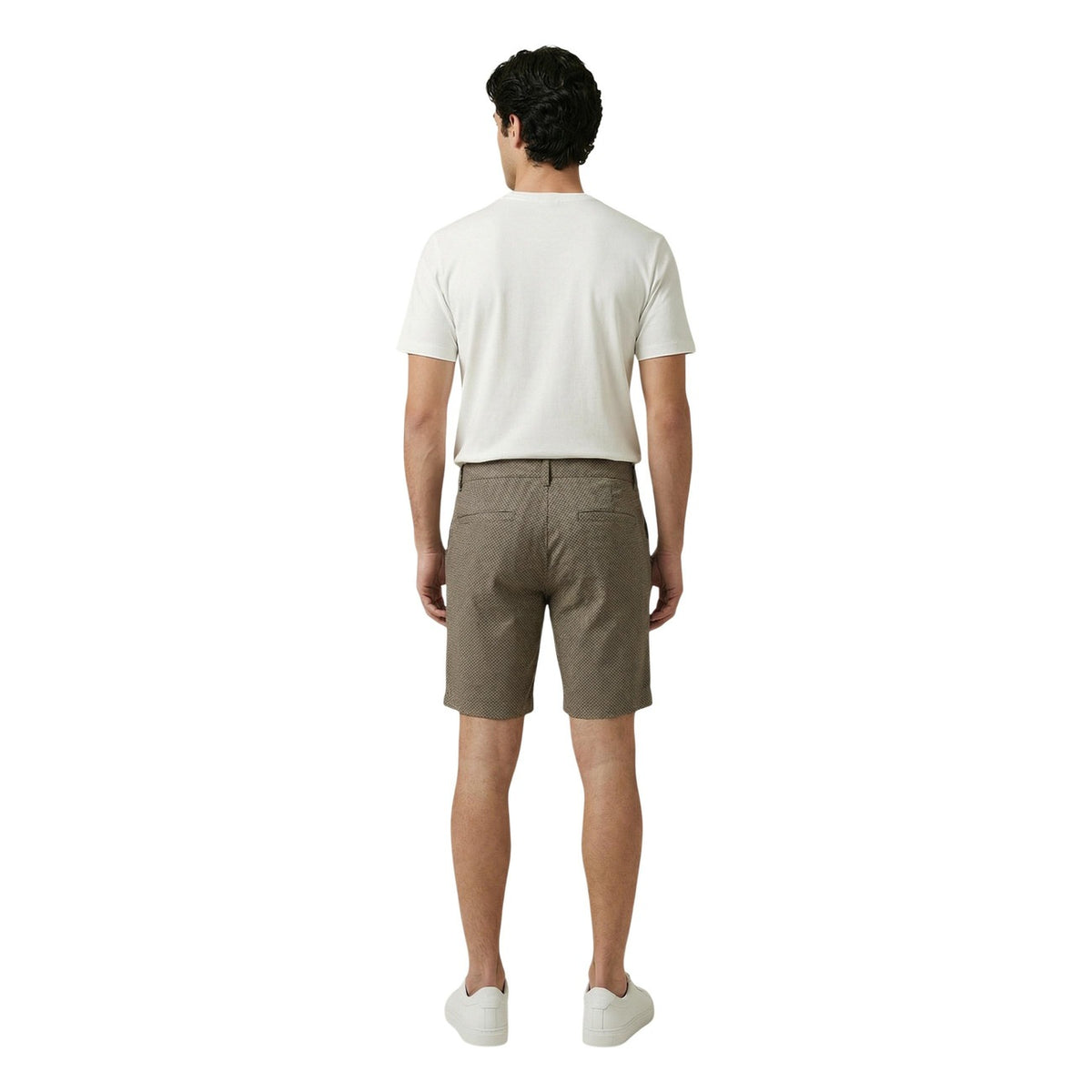 Image 2 : Bermuda Armani Exchange homme beige, vue de dos montrant les poches arrières boutonnées et le tombé structuré — Delvale
