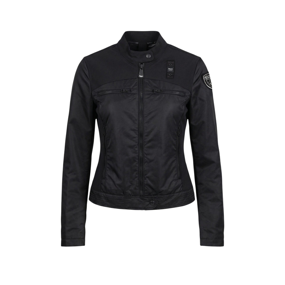 Image 1 : Veste Blauer femme noire col montant avec fermeture éclair — delvale