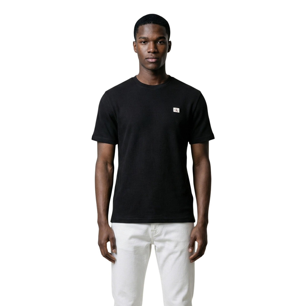 Image 5 : Zoom matière coton-polyester t-shirt Calvin Klein Jeans beige — Delvale