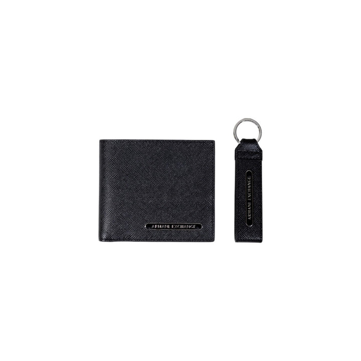 Coffret Armani Exchange homme portefeuille cuir noir et porte-clés assorti — Ref. XM001275 AF12702