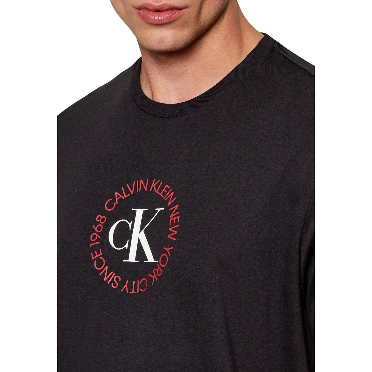 Image 3 : T-shirt homme Calvin Klein Jeans noir porté, style urbain et décontracté — Delvale