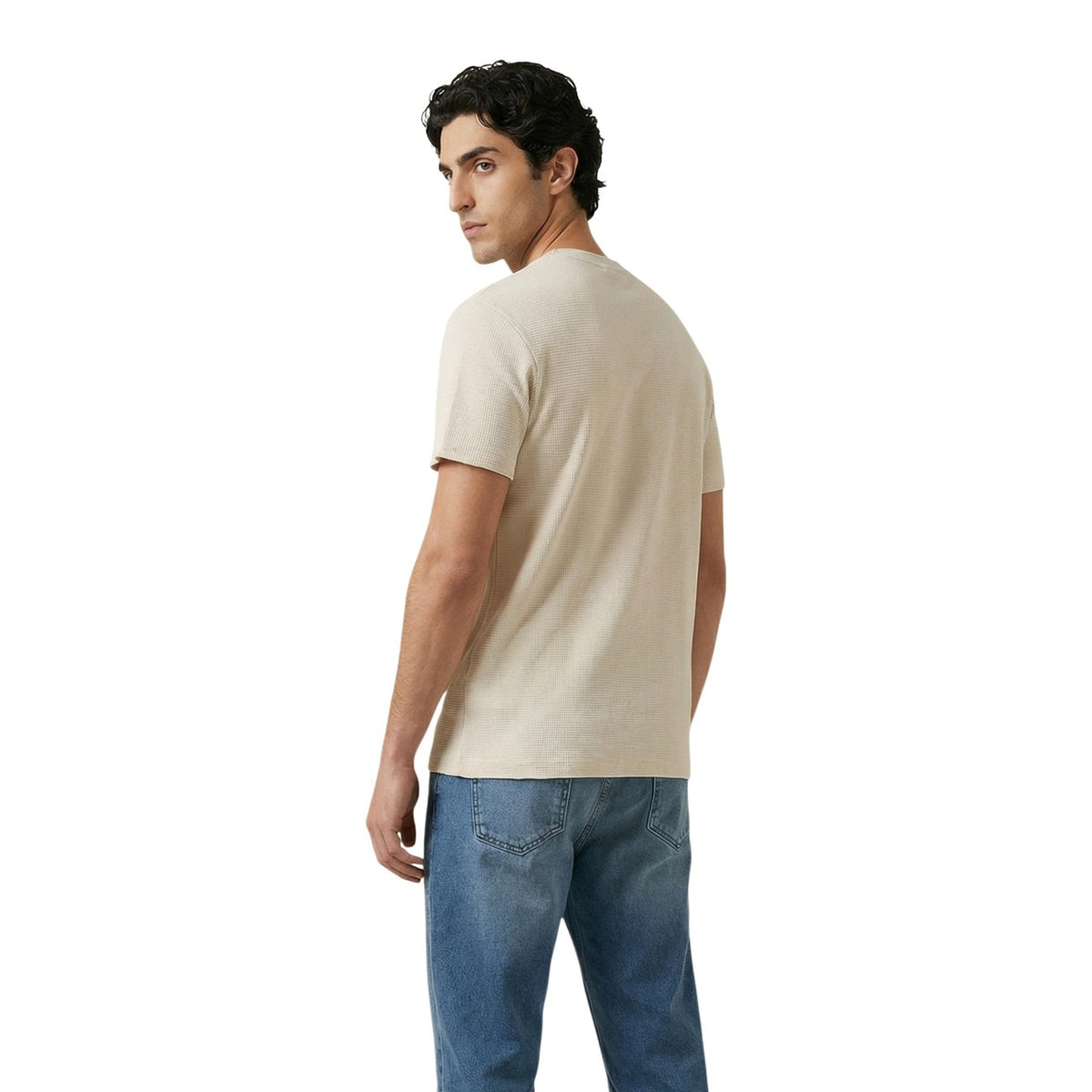 Image 3 : Vue de dos t-shirt Calvin Klein Jeans homme beige — Delvale