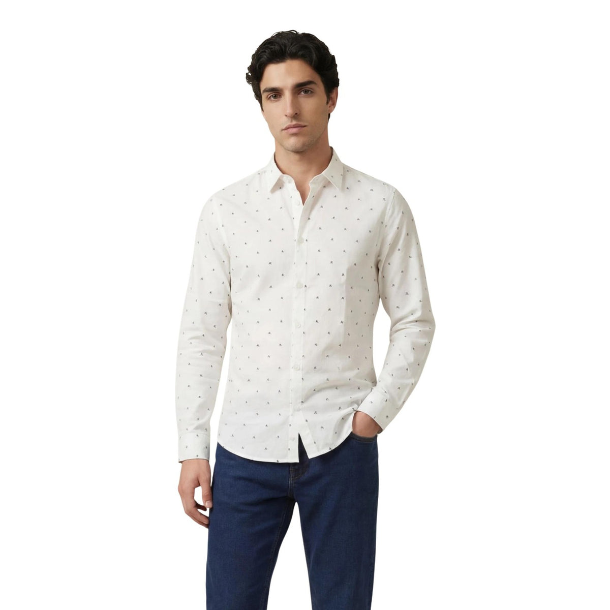 Chemise Armani Exchange homme coloris blanc — variante gamme manches longues