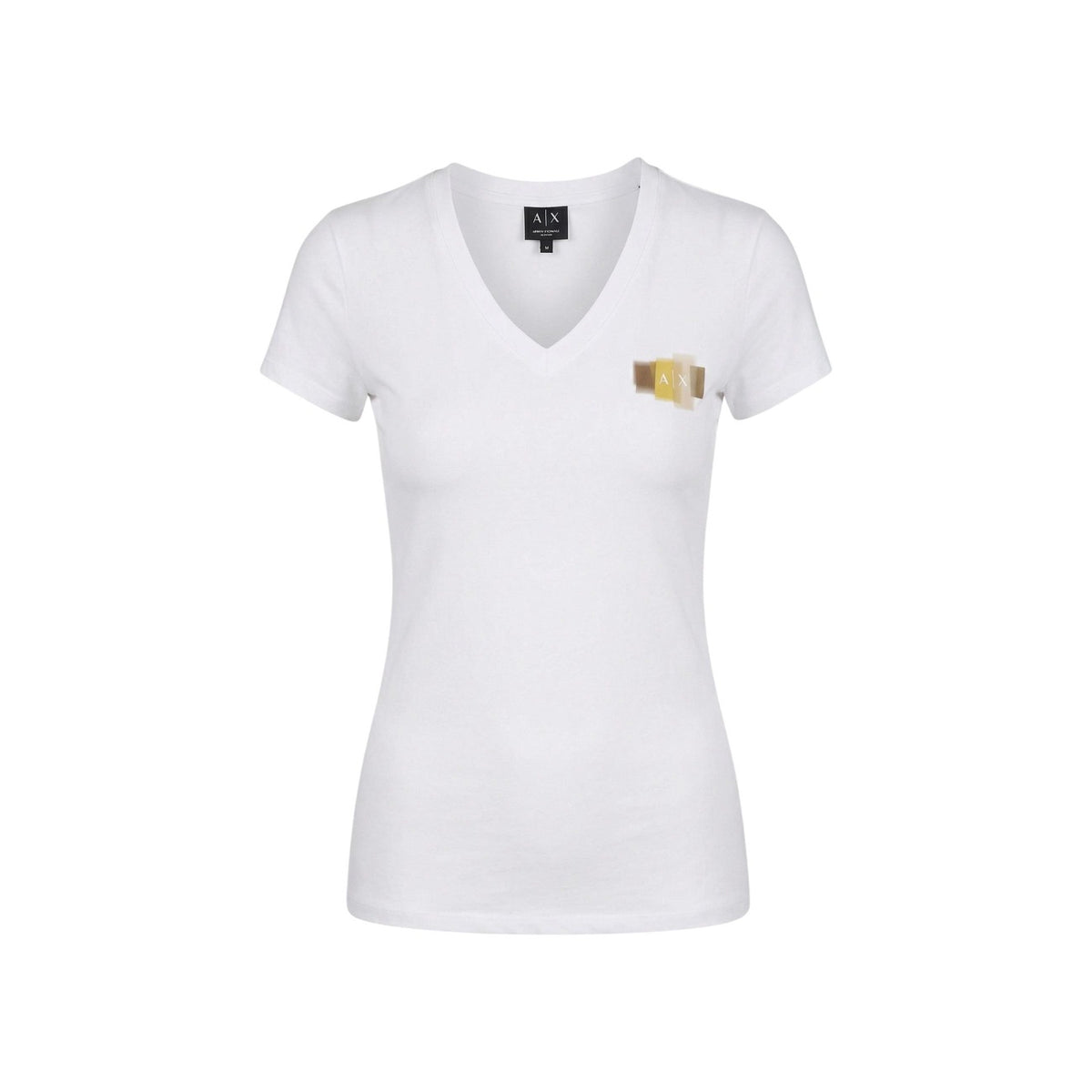 Image 2 : T-shirt blanc Armani Exchange femme col V coupe moderne élégante — delvale