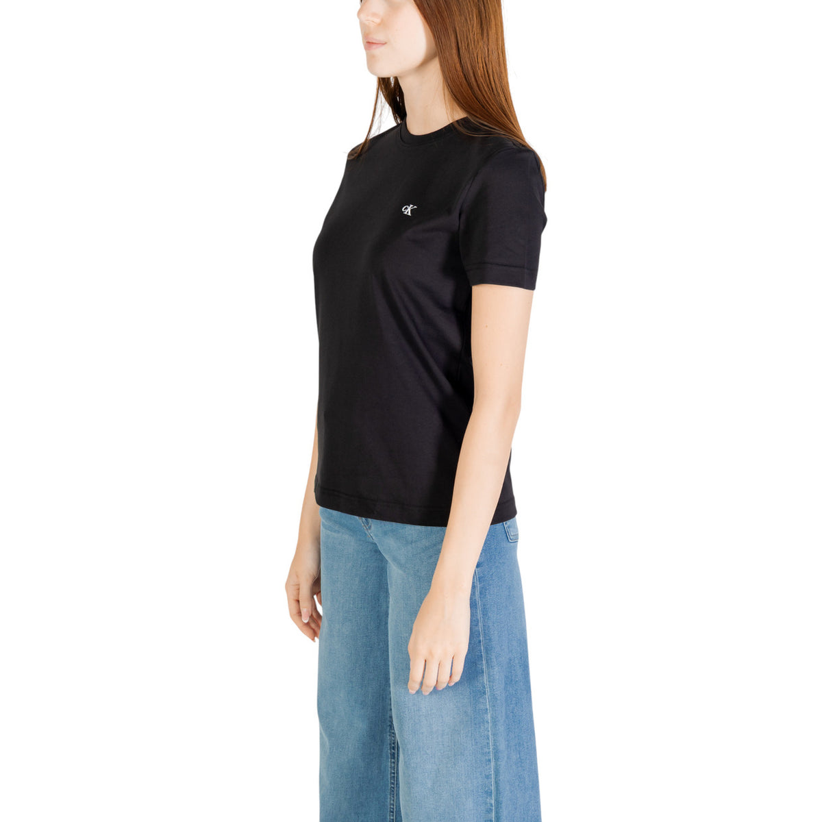 Image 3 : T-shirt Calvin Klein Jeans femme noir détail col rond et manches — Delvale
