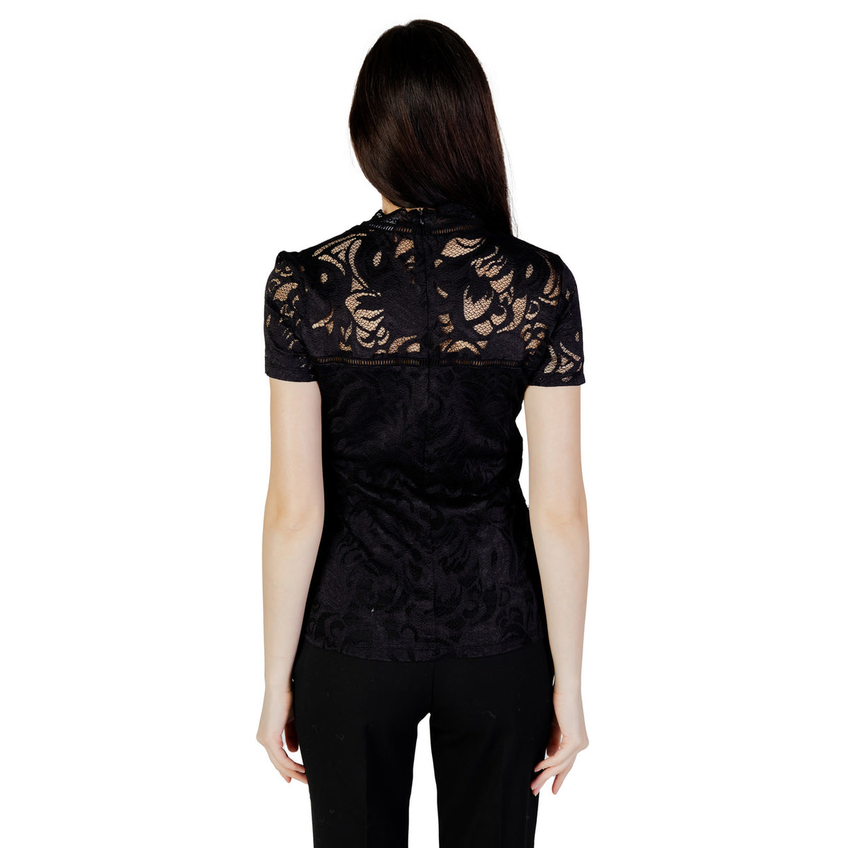 Image 2 : Blouse Vila Clothes femme noire en polyamide élasthanne, détail coupe — Delvale