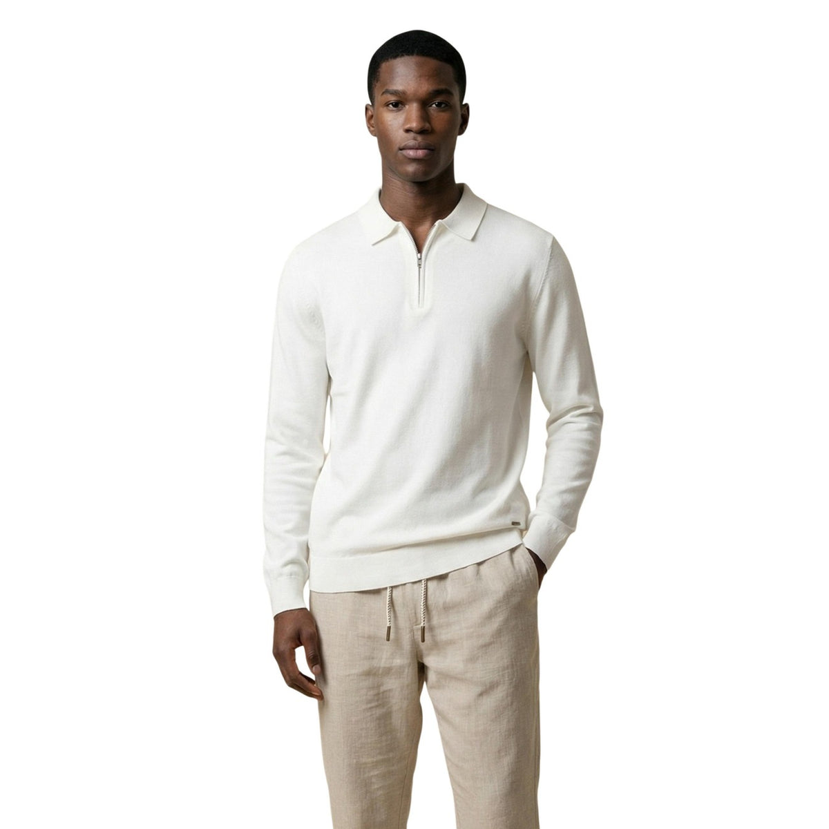 Image 4 : Pull homme Gianni Lupo noir viscose polyester, vue dos ou détail matière — delvale