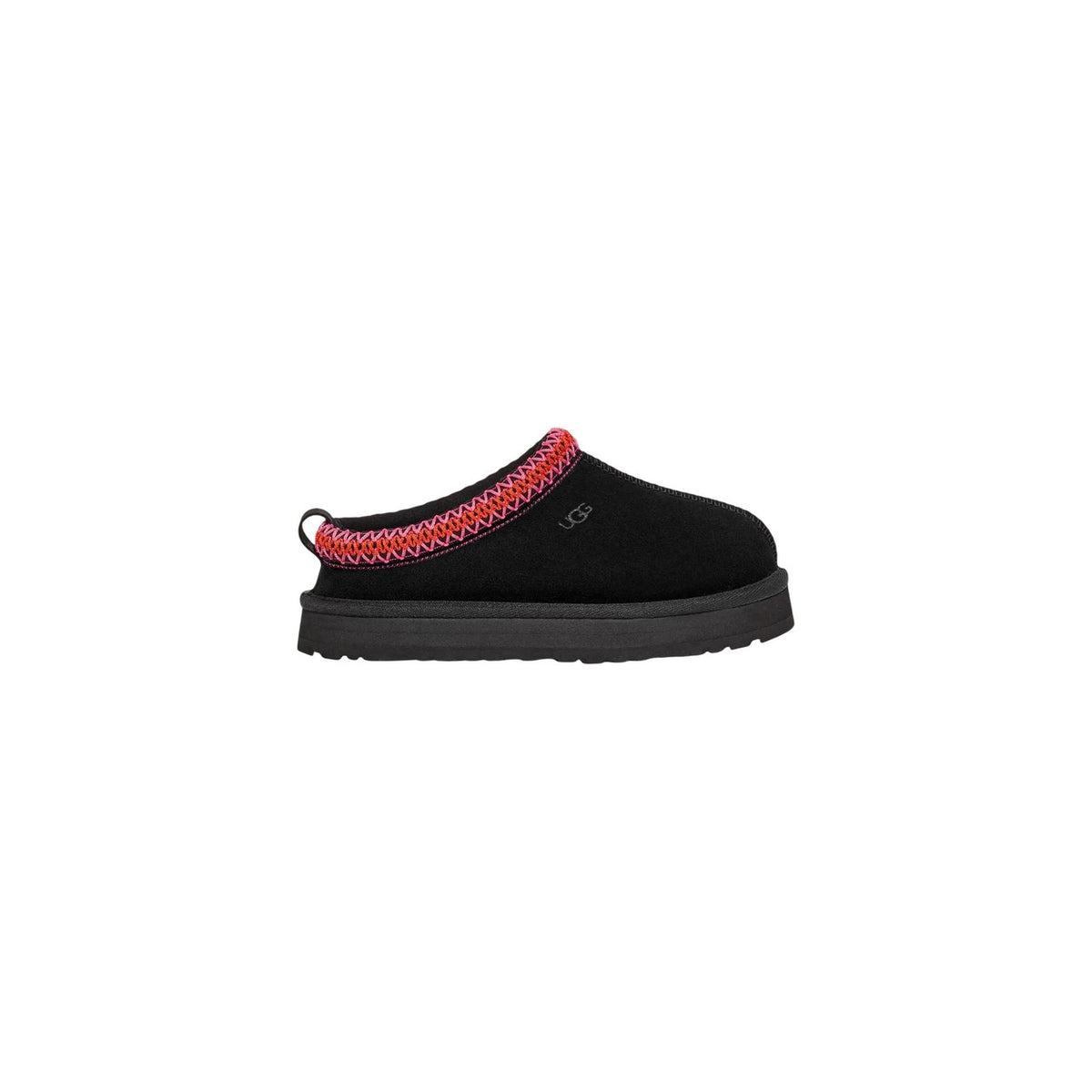 Image 1 : Mules Ugg femme en cuir noir, vue de profil sur fond neutre — delvale