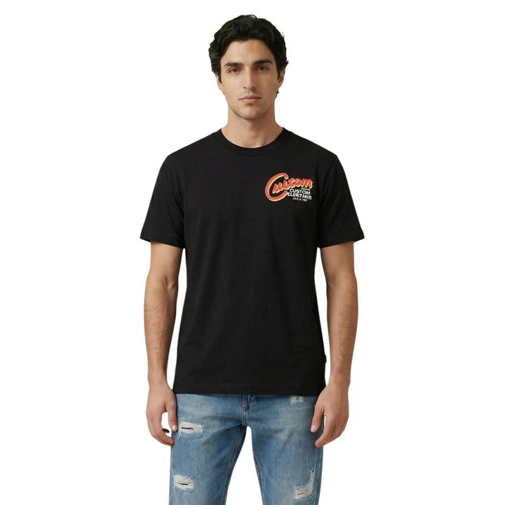 Image 1 : T-shirt Replay homme noir avec impression moderne, col rond et manches courtes — Delvale
