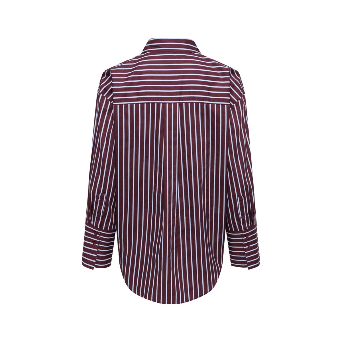 Image 2 : Détail chemise rayée bordeaux Jacqueline De Yong coupe féminine manches longues — Delvale