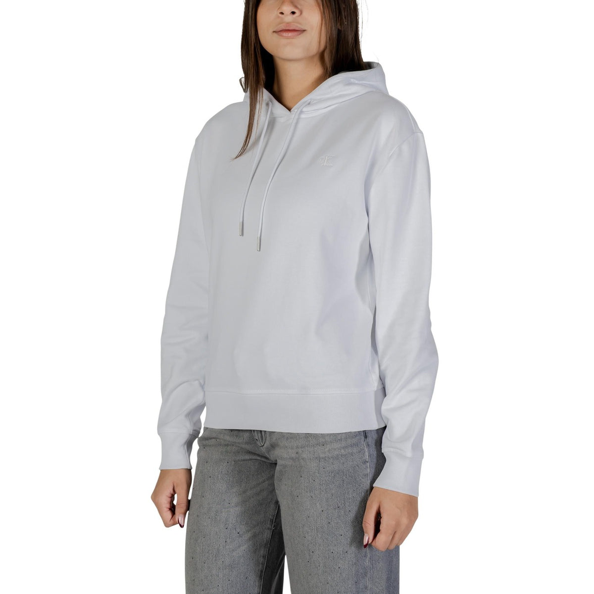 Image 3 : Vue dos sweat à capuche Calvin Klein Jeans femme blanc, coupe décontractée — delvale
