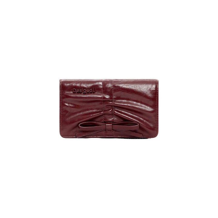 Image 1 : Portefeuille Desigual femme bordeaux avec fermeture bouton et finitions élégantes — Delvale