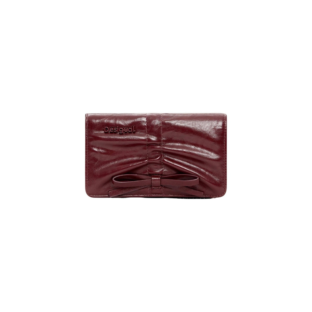 Image 1 : Portefeuille Desigual femme bordeaux avec fermeture bouton et finitions élégantes — Delvale
