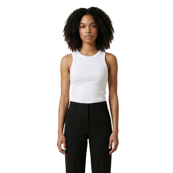 Image 1 : Débardeur Calvin Klein Jeans blanc femme col rond coupe moderne — delvale