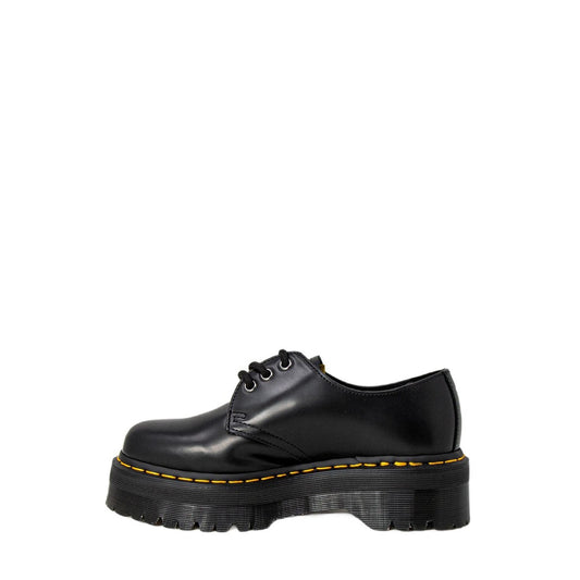Dr. Martens 1461 Quad Black femme vue latérale intérieure, chaussure derby noire en cuir
