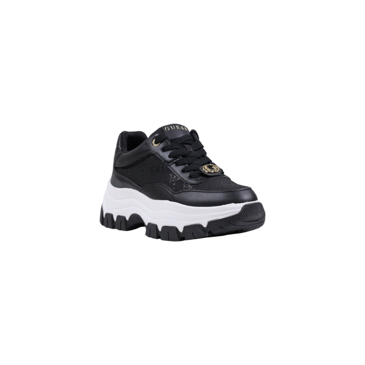 Image 2 : Baskets Guess femme noires sportives avec fermeture lacets, vue de profil — delvale