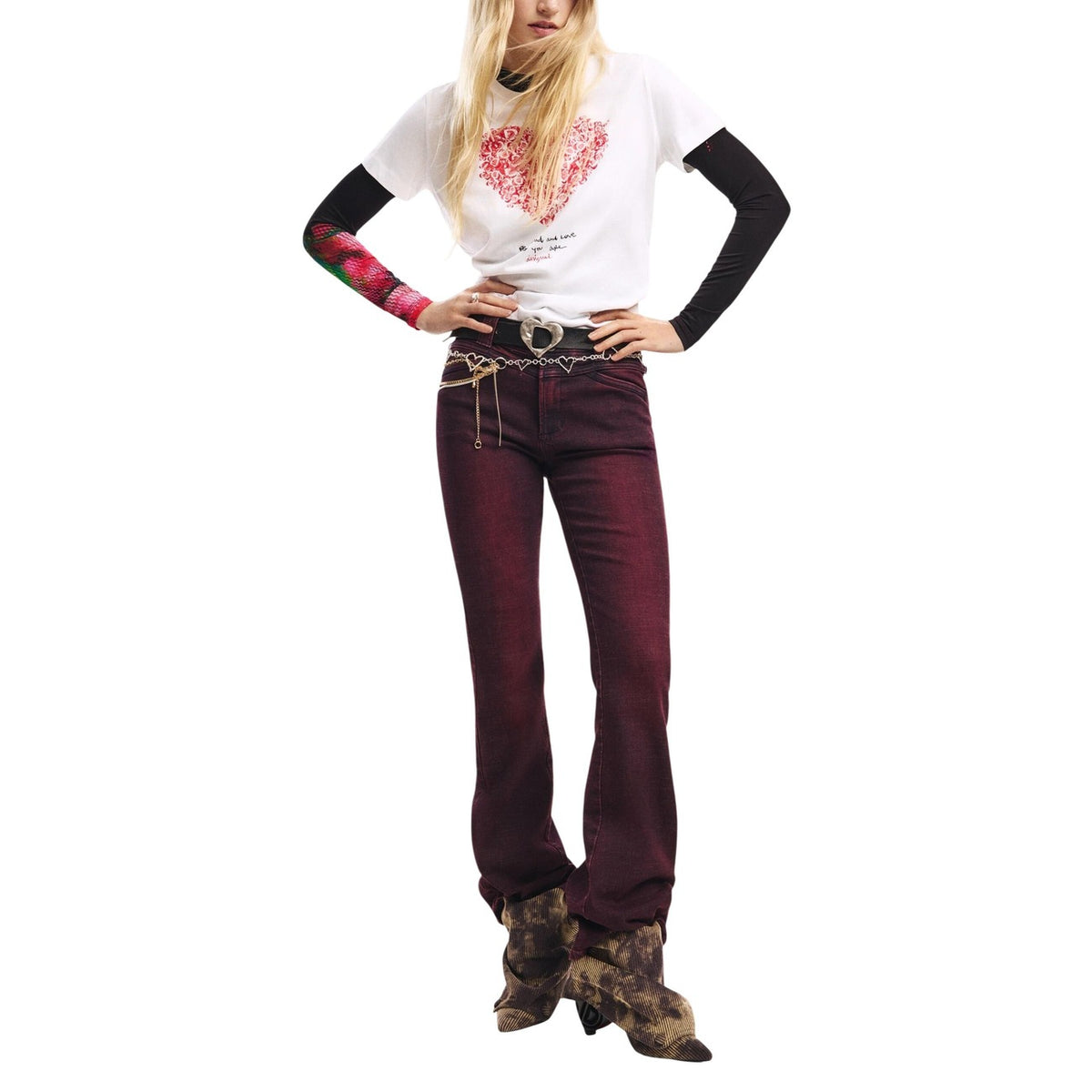 Image 3 : T-shirt femme Desigual blanc à motif imprimé, style décontracté et confortable — delvale
