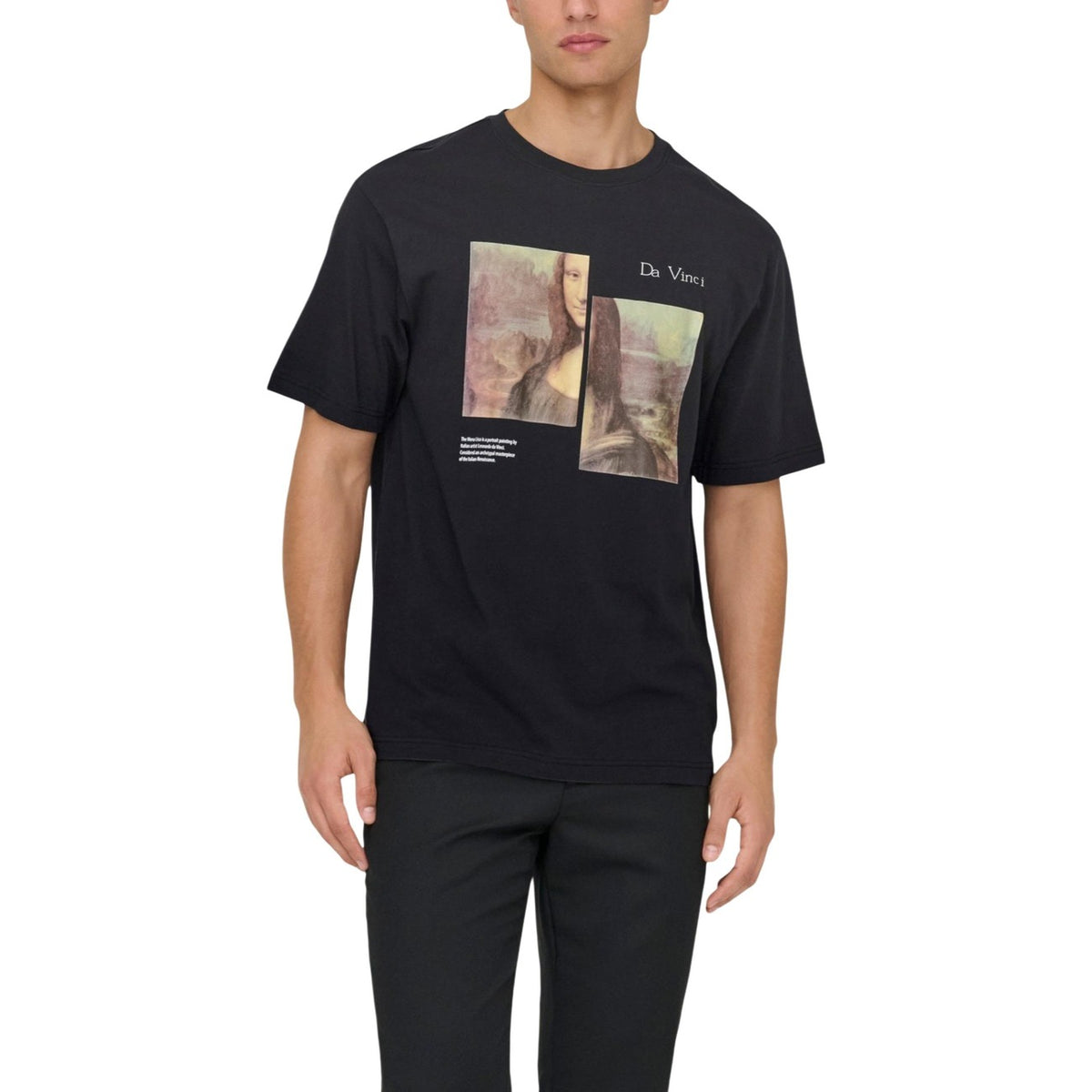 Image 2 : Détail imprimé t-shirt Only & Sons homme noir, coupe moderne — Delvale