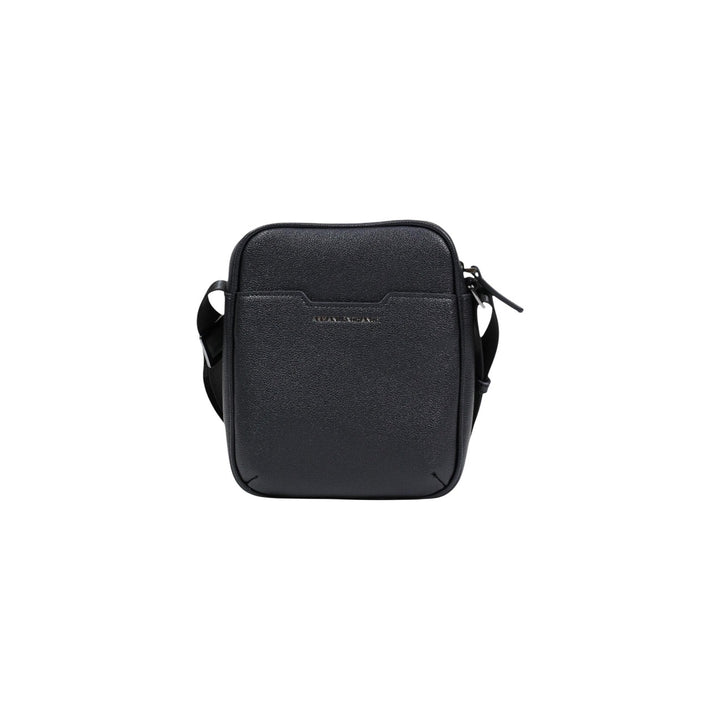 Image 1 : Sacoche Armani Exchange homme noire grainée avec inscription ton sur ton et sangle réglable — Delvale