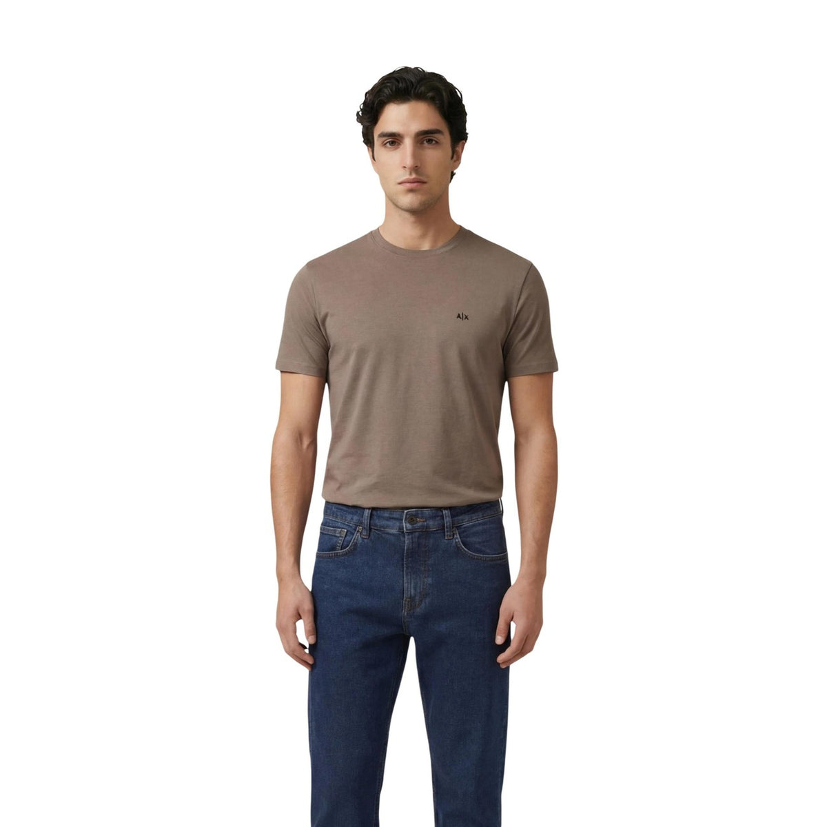 Image 5 : Détail logo Armani Exchange t-shirt bordeaux homme — Delvale