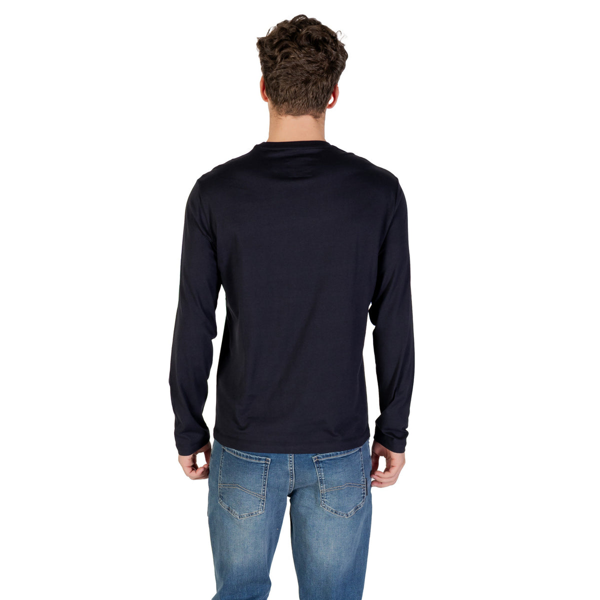 Image 2 : Vue détaillée t-shirt Armani Exchange bleu homme encolure ronde et logo — Delvale