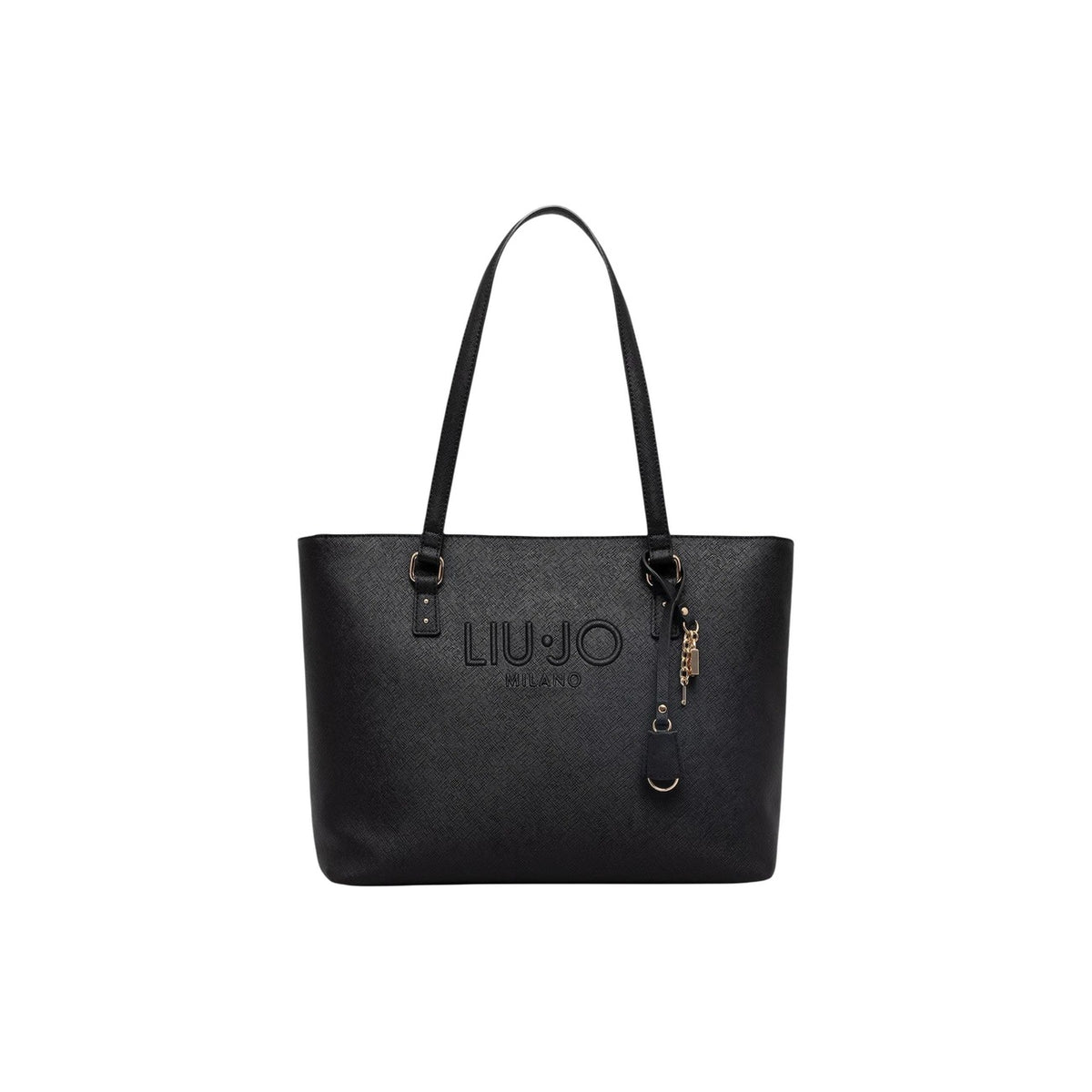 Image 4 : Vue latérale du tote bag Liu Jo blanc nacré montrant la profondeur et la structure du sac — Delvale