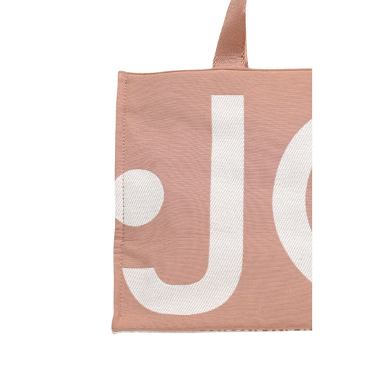 Image 2 : Sac cabas Liu Jo femme rose poudré, lettres LIU en blanc ivoire sur toute la face avant — Delvale
