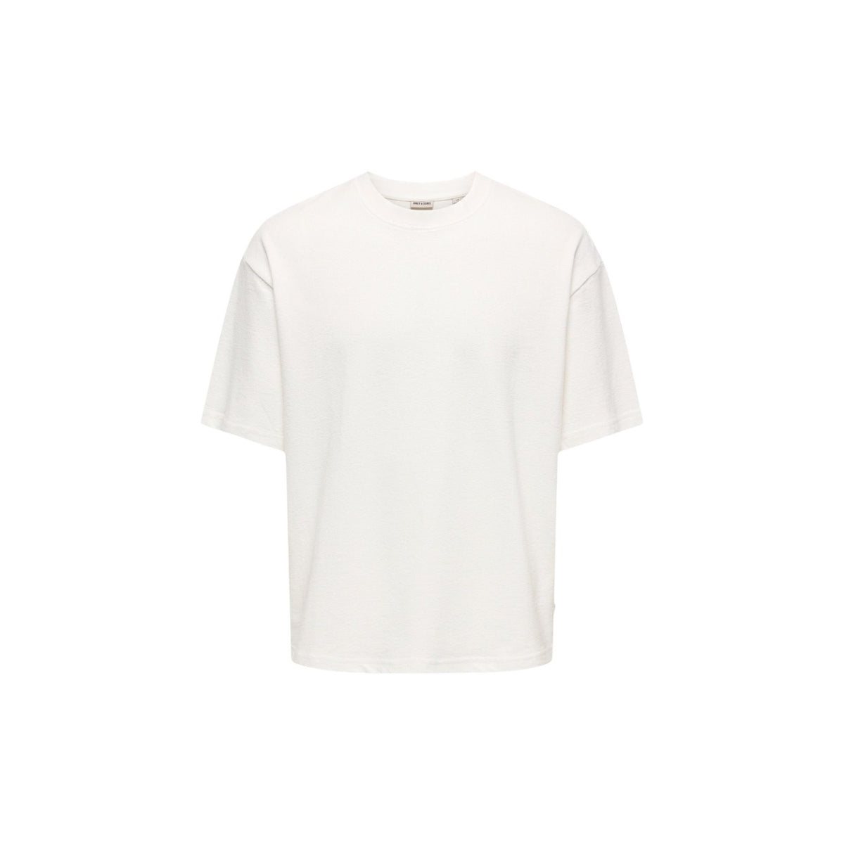 Image 3 : T-shirt blanc homme Only & Sons détail col rond et finitions — Delvale