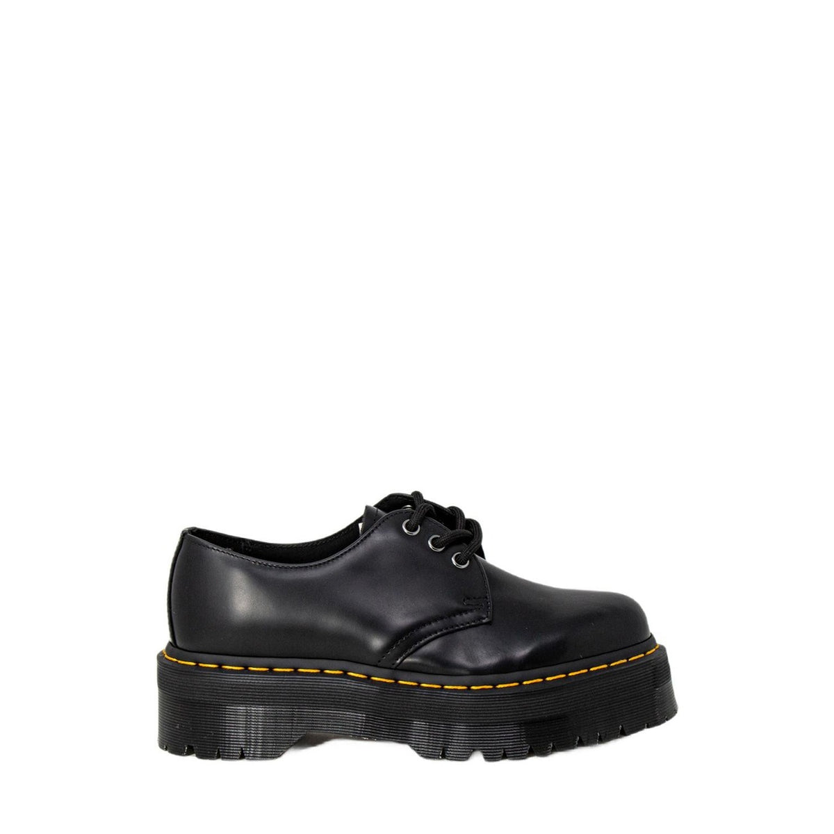 Image 1 : Dr. Martens 1461 Quad Black derbies femme cuir noir semelle plateforme — delvale