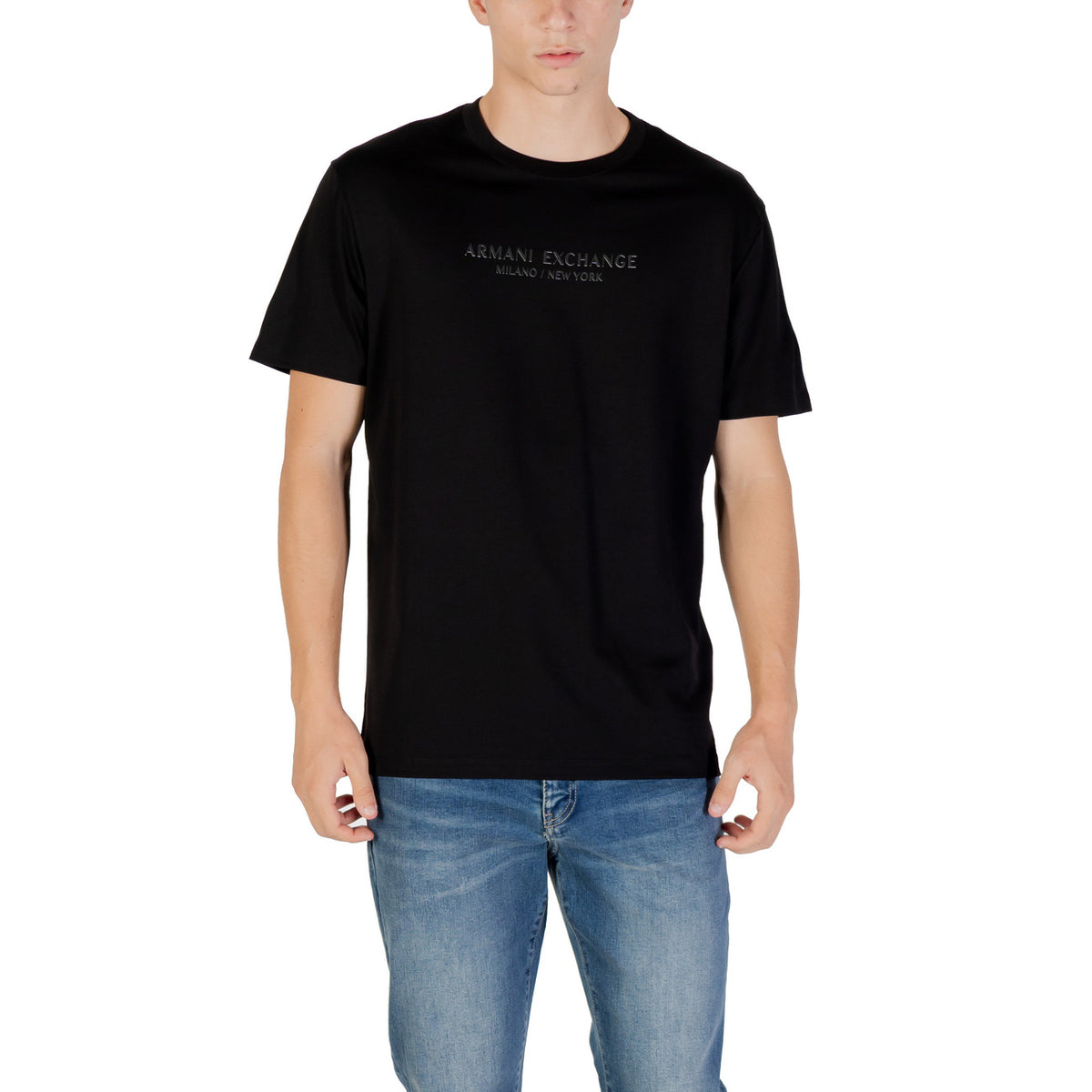 Image 5 : T-shirt Armani Exchange homme vert, détail de la matière coton — Delvale