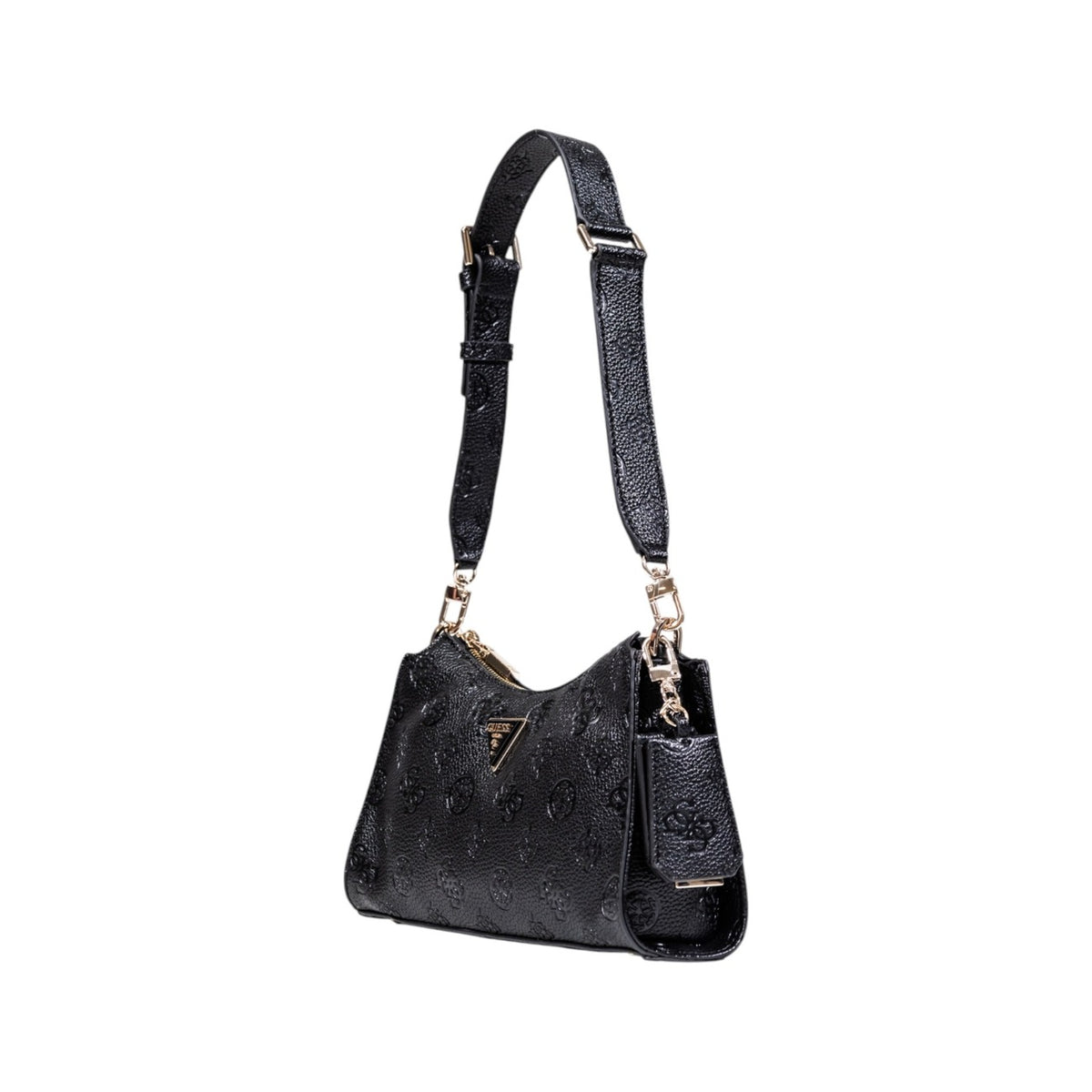 Image 3 : Sac à main Guess noir compact avec fermeture éclair, détail finitions — delvale