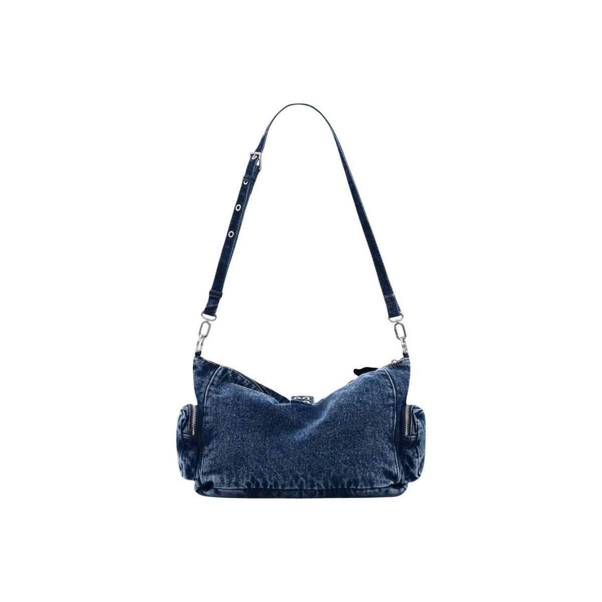 Image 3 : Sac hobo Desigual femme bleu marine avec poches latérales et boucle argentée — delvale