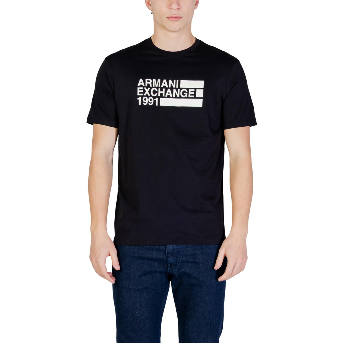 Image 4 : T-shirt Armani Exchange homme blanc, détail matière coton et finitions — Delvale