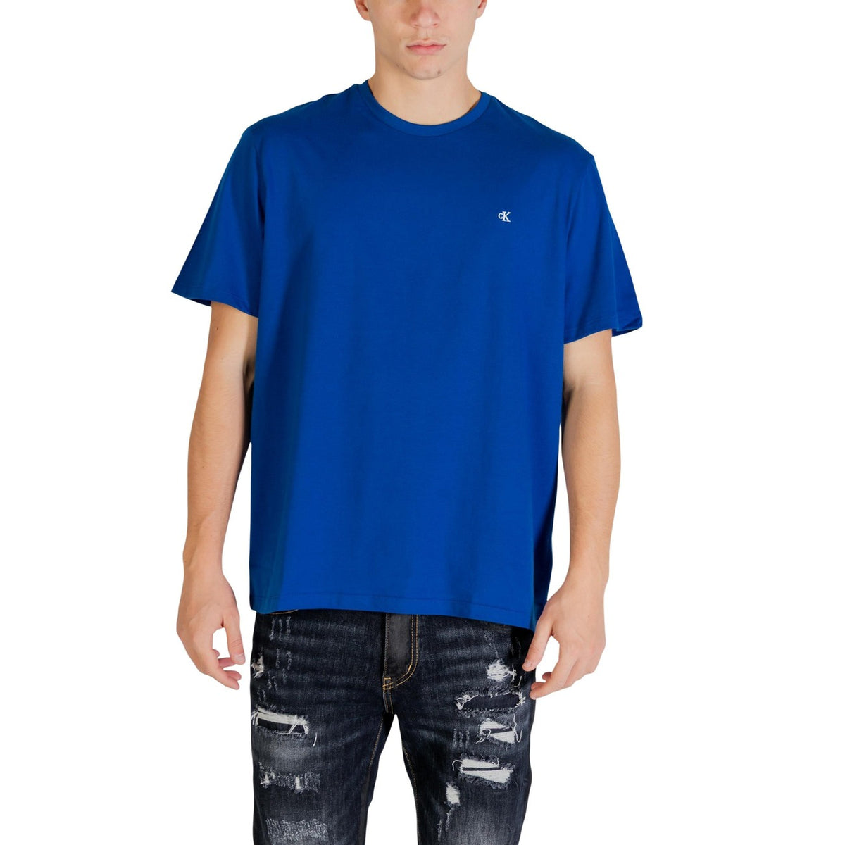 Image 10 : T-shirt Calvin Klein Jeans homme bleu azur vue d'ensemble — Delvale