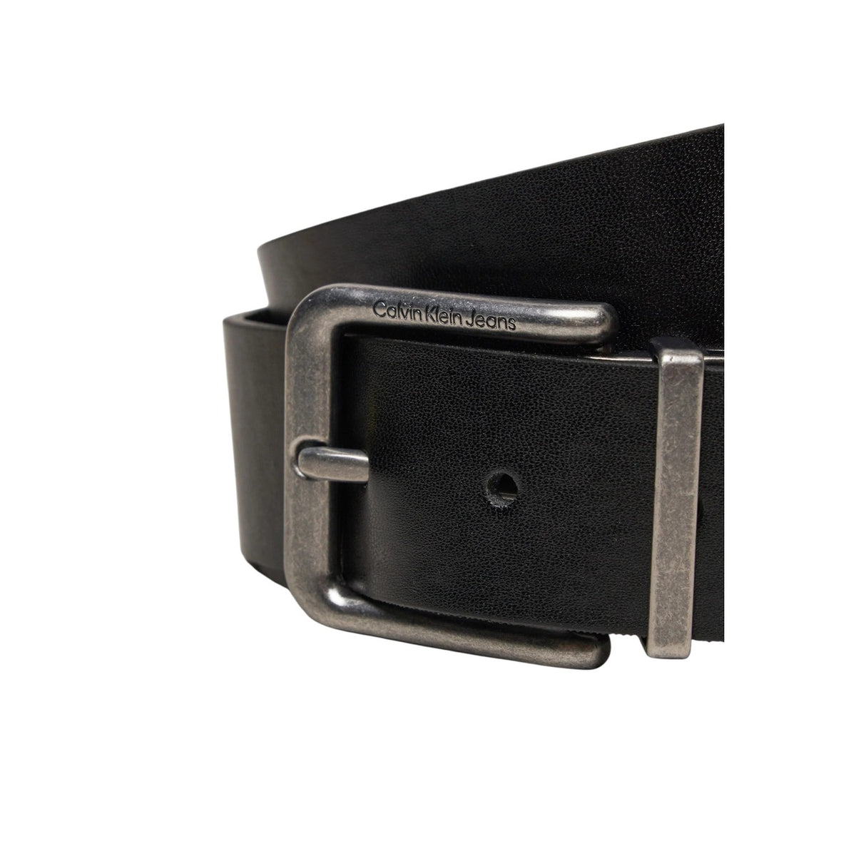 Image 3 : Vue d'ensemble de la ceinture Calvin Klein homme noir en cuir véritable — Delvale