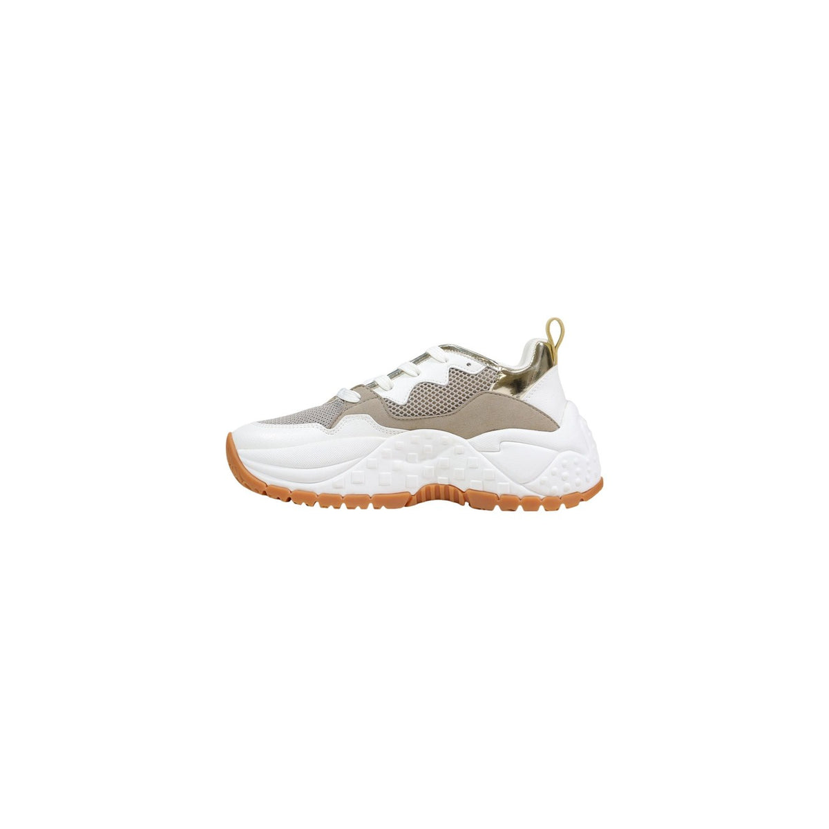 Image 3 : Baskets chunky Armani Exchange femme blanc cassé beige doré détail semelle — delvale