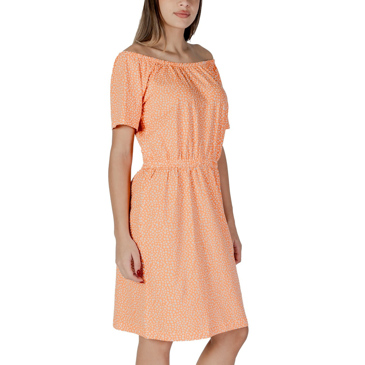 Image 3 : Robe estivale B.young orange motif pois style décontracté — delvale