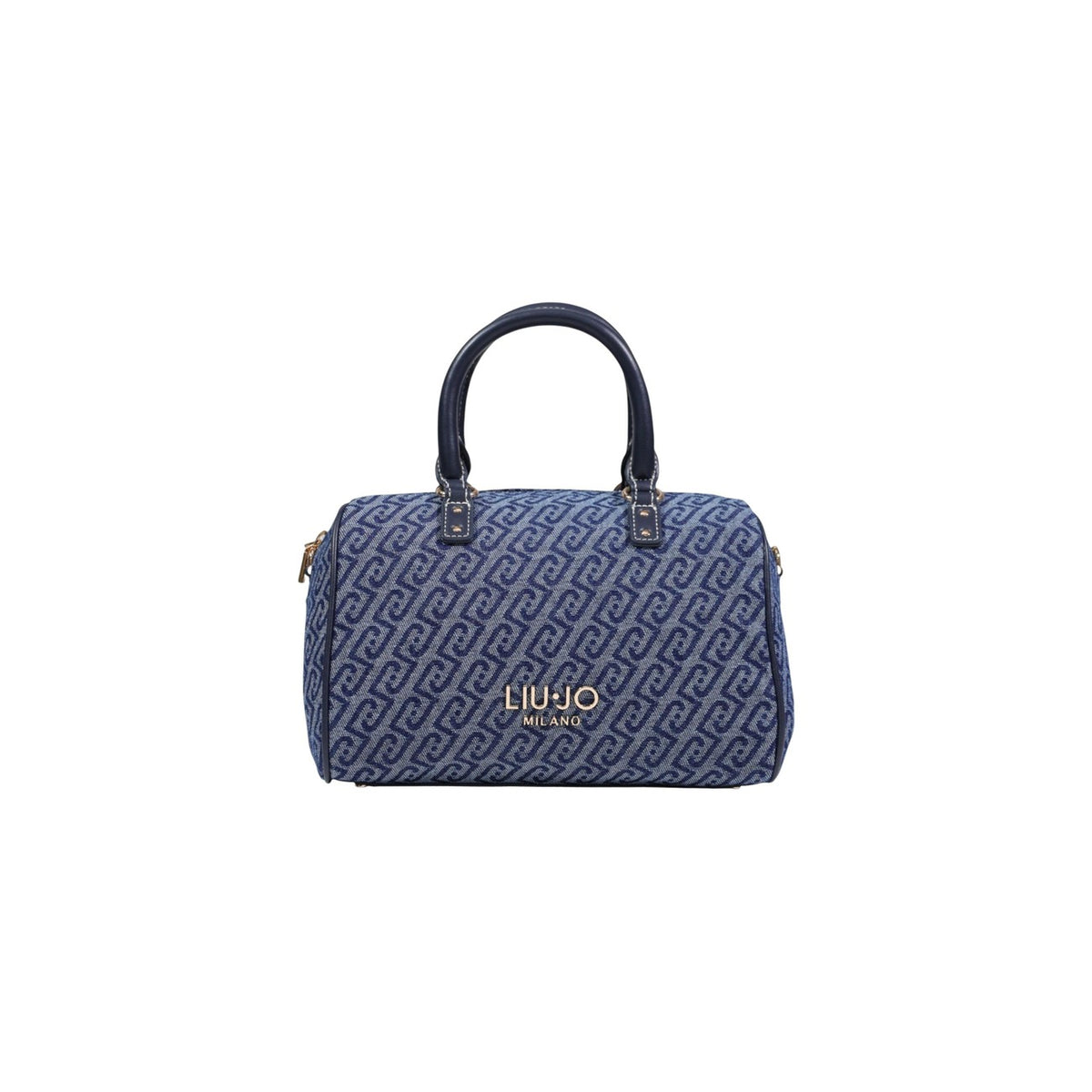 Image 6 : Vue du dessus du sac bowling Liu Jo Milano avec fermeture zip dorée et jacquard monogramme — Delvale