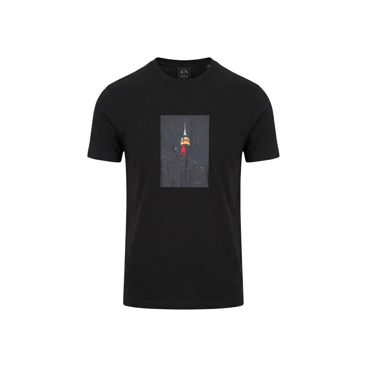 T-shirt Armani Exchange homme noir – vue de dos, coupe ajustée coton