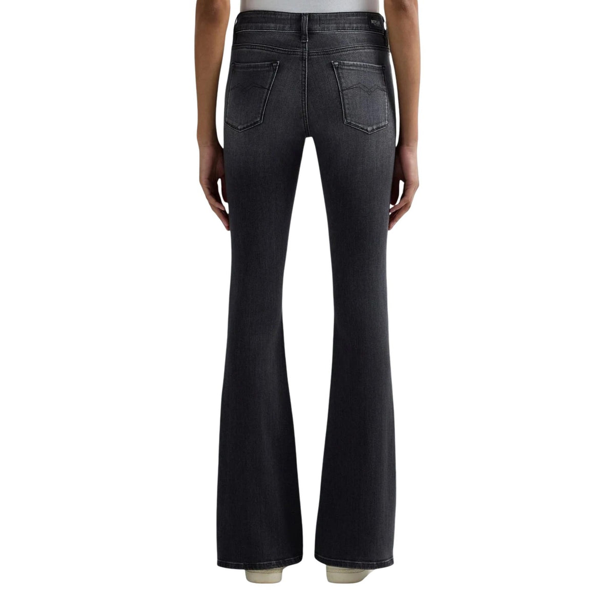 Image 2 : Détail coupe regular fit jeans Replay noir femme avec poches fonctionnelles — Delvale