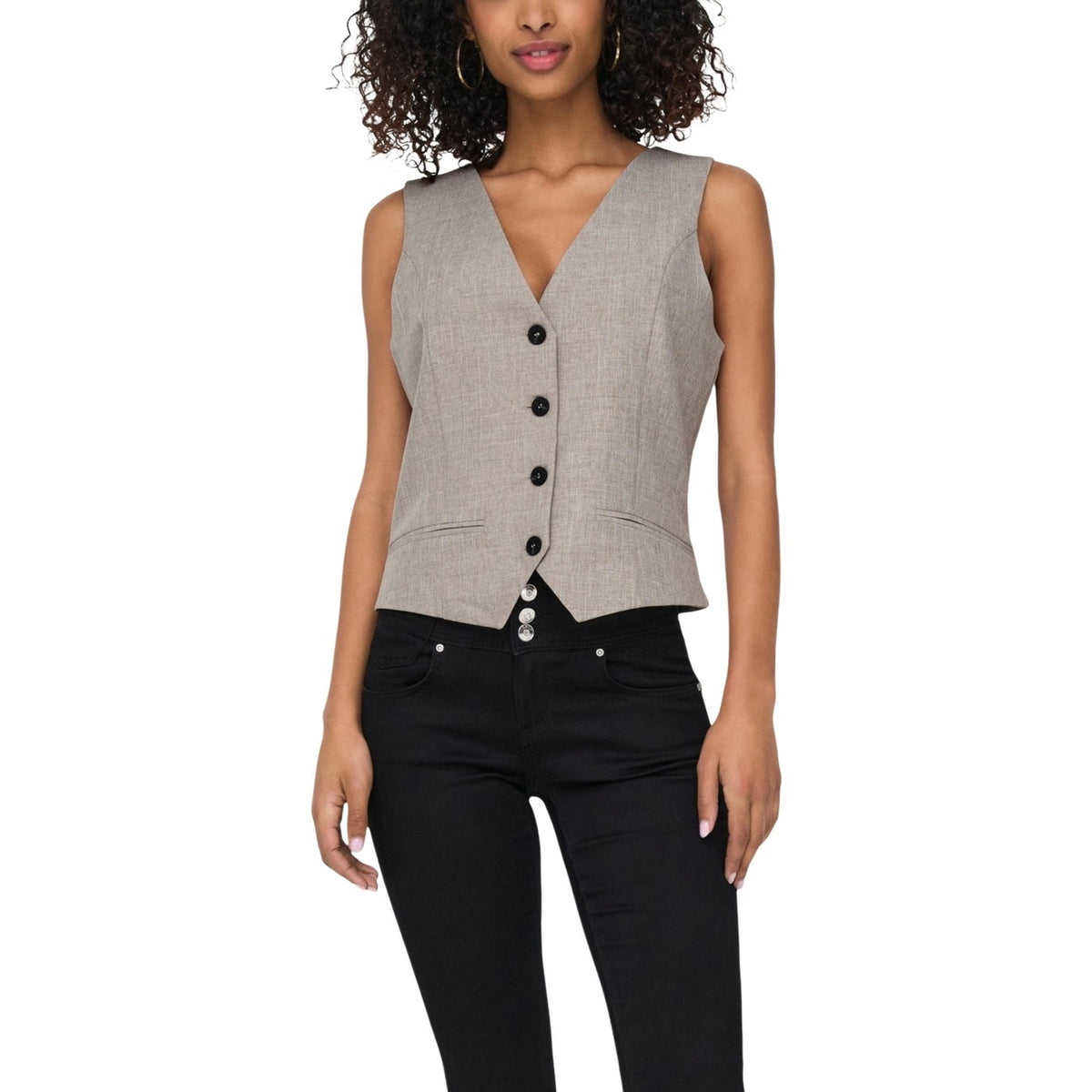Image 4 : Gilet Only femme bleu azur col V styling look moderne — Delvale