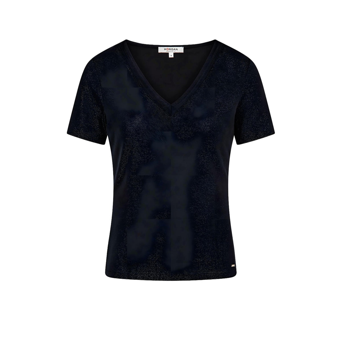 Image 4 : T-shirt noir Morgan De Toi femme col V vue d'ensemble — delvale