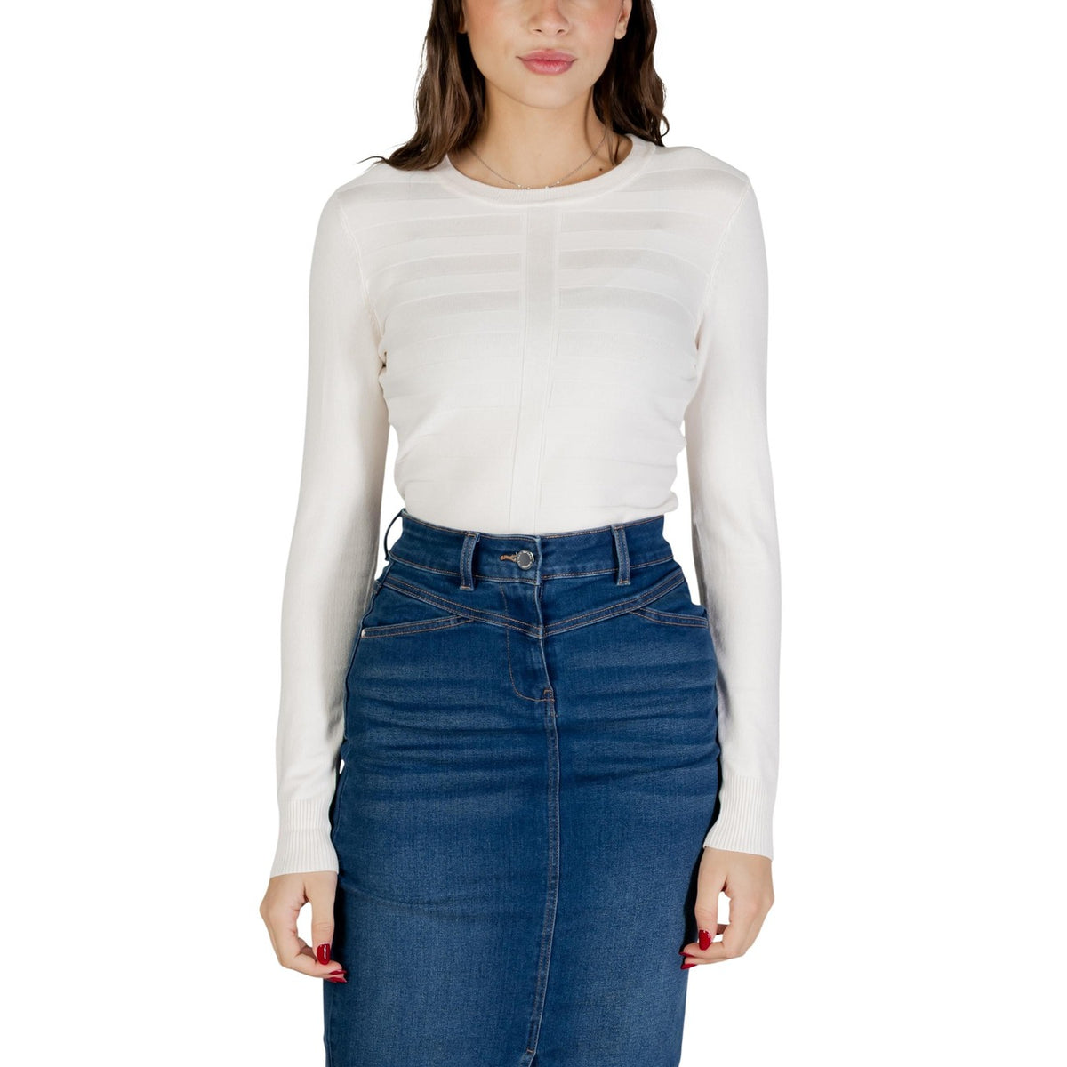 Image 4 : Pull Morgan De Toi femme jaune col rond vue de dos — delvale