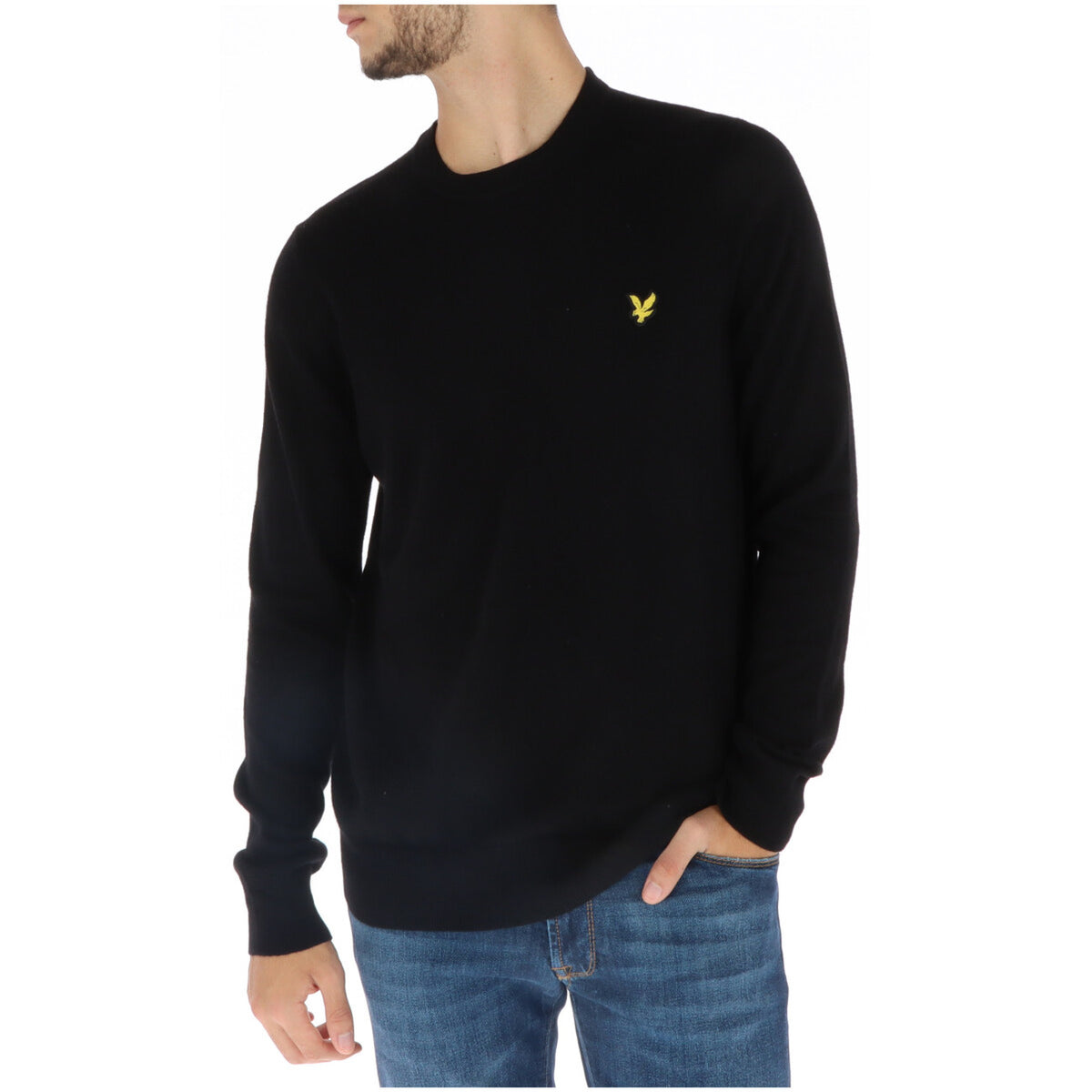 Image 4 : Zoom maille coton laine mérinos pull Lyle & Scott homme bleu — Delvale